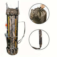 Waterproof Fishing Rod Bag & Holder Portable Canvas Case For Travel