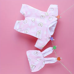Pink Rabbit Princess Dress for 12 Dolls with Hat & Accessories