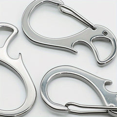 Outdoor Stainless Steel Bottle Opener Keychain Rust Proof Spring Hook