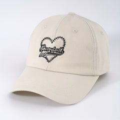 Vintage Heart Embroidery Baseball Cap Unisex Couple Sun Hat