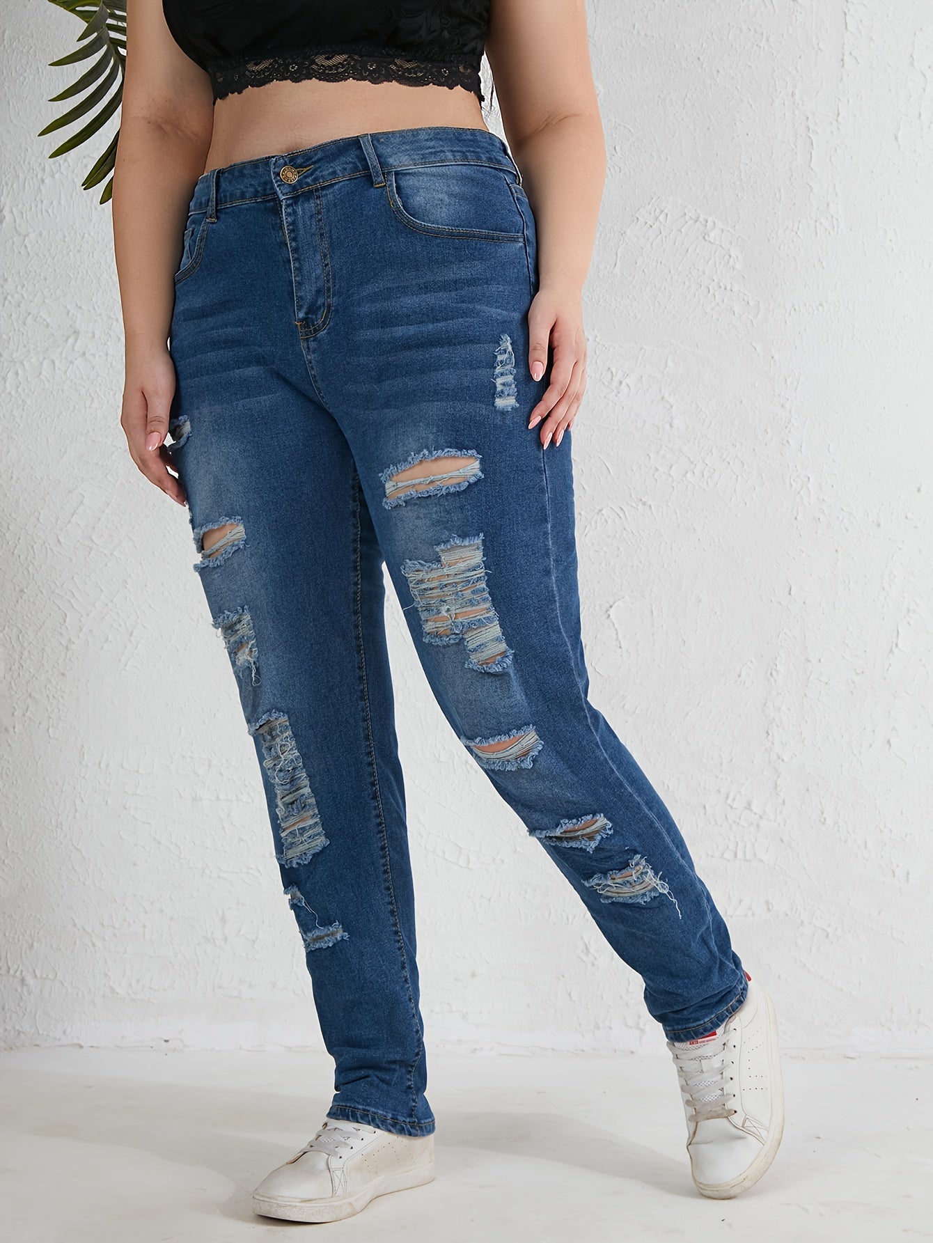 Plus Size High Rise Medium Stretch Jeans