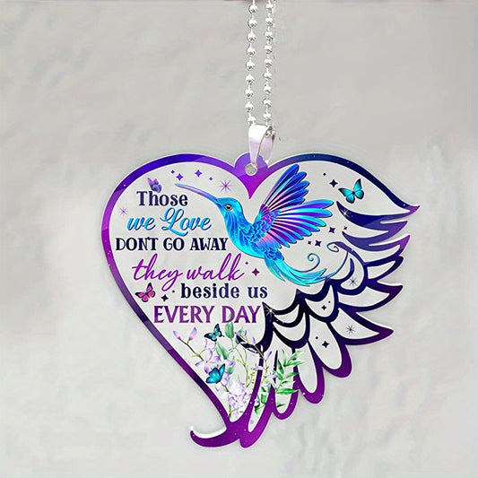 Adorable Bird Car Pendant Heart Keychain - Perfect Gift for Her