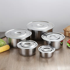 5pcs Stainless Steel Cooking Pots Set With Lids