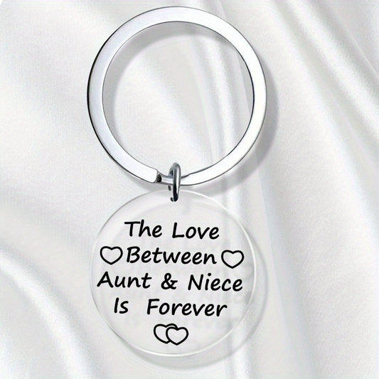 Aunt Niece Love Forever Keychain Metal Key Ring Gift