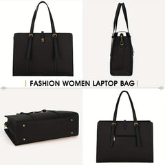 IGOLUMON Laptop Bag PU Leather Waterproof Work Shoulder Briefcase