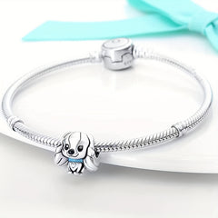 Silver Plated Dog Charm Pendant for DIY Bracelet Jewelry