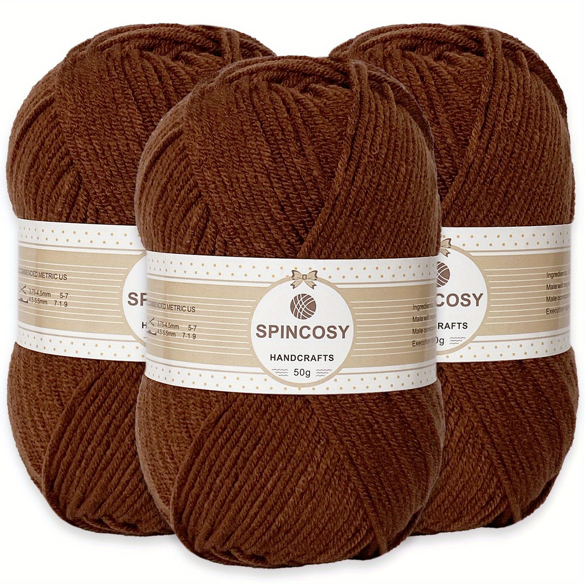 3pcs Yarn Crocheting Knitting 4 Layer Acrylic Yarn 3 Pack 144g
