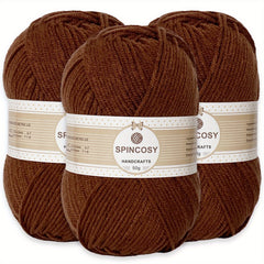 3pcs Yarn Crocheting Knitting 4 Layer Acrylic Yarn 3 Pack 144g