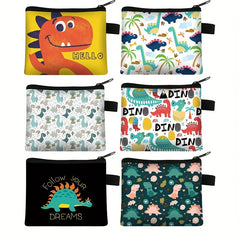 Dinosaur Pattern Coin Purse Card Case Key Storage Bag