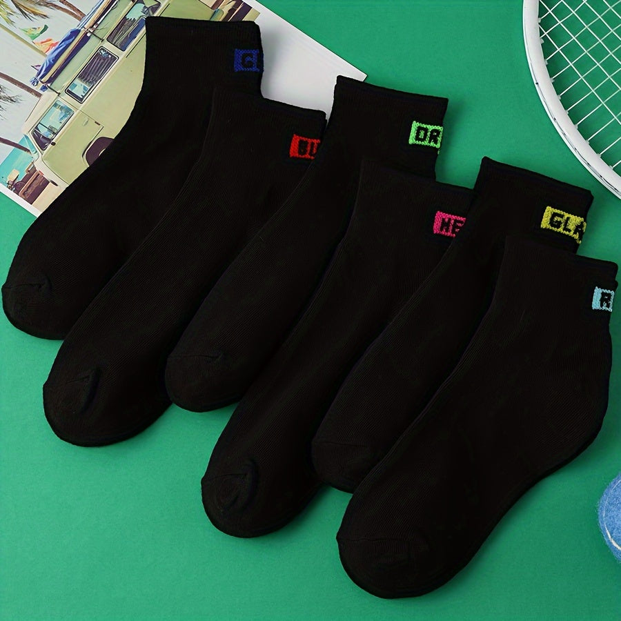 6 Pairs Letter Print Socks Women's Stockings