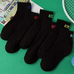 6 Pairs Letter Print Socks Women's Stockings