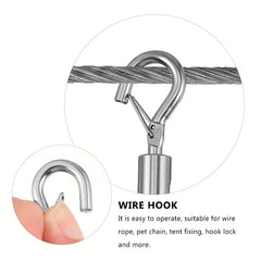 2pcs Stainless Steel Spring Buckles Adjustable Curtain Wire Buckles