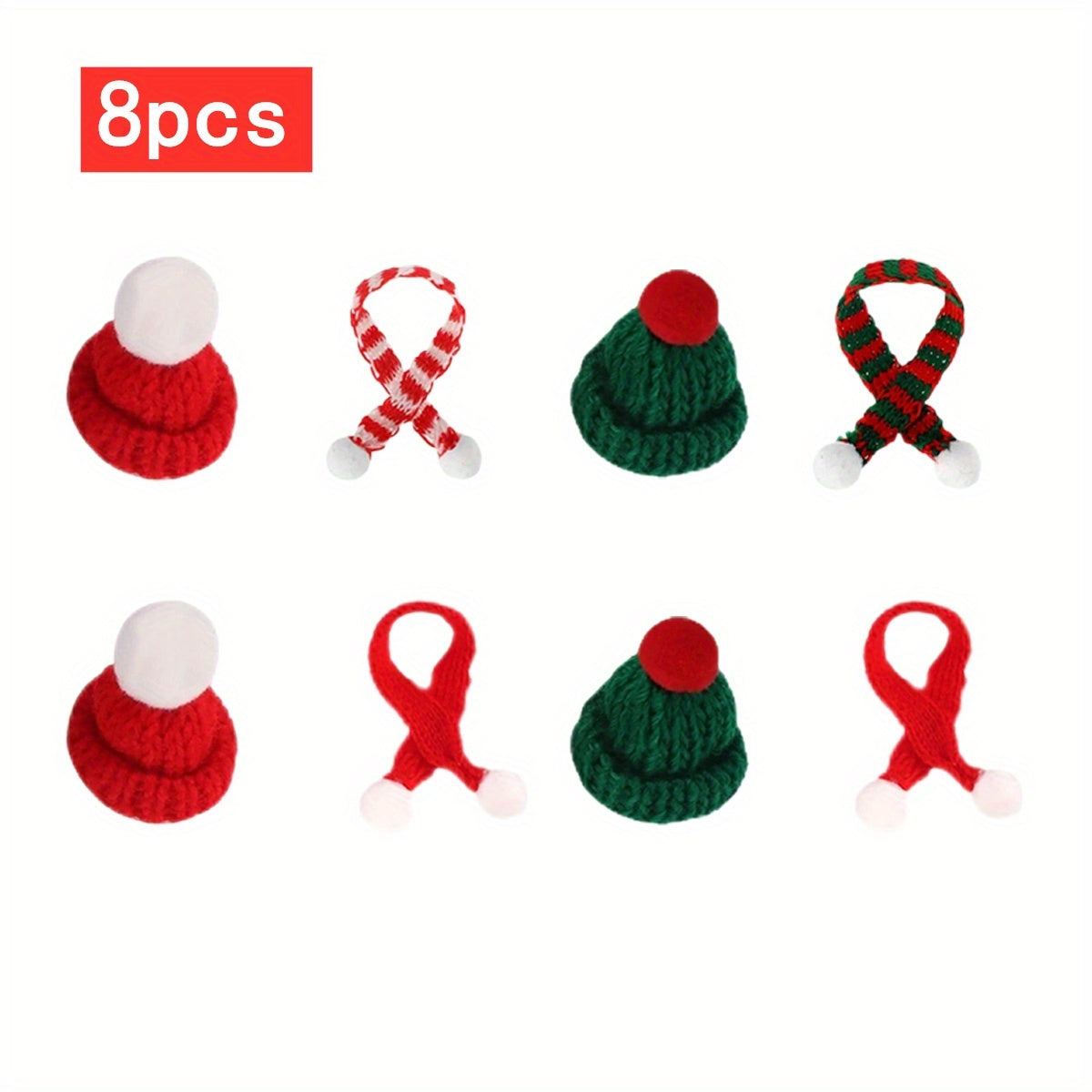 Dollhouse Christmas Mini Knit Hat Mini Scarf Set