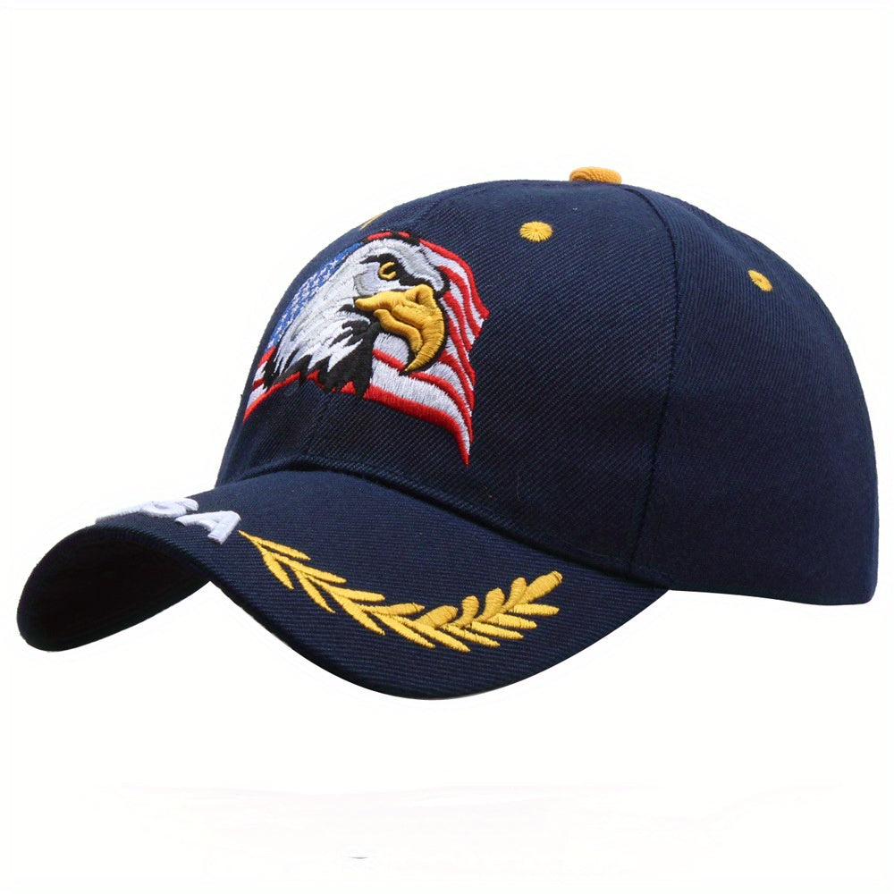 Men's Eagle Wheat Ear Embroidery Baseball Cap Outdoor Sun Protection Hat