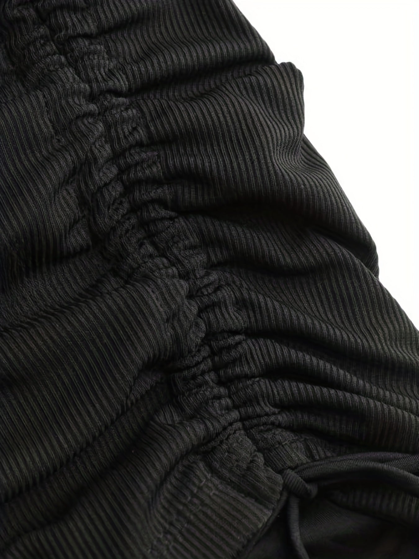 High Rise Side Tie Ruched Skinny Shorts