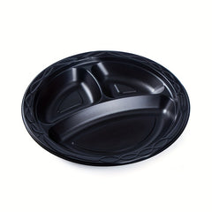 Disposable Round Dinner Plate Party Plastic Three-grid Fruit Dessert Dish
