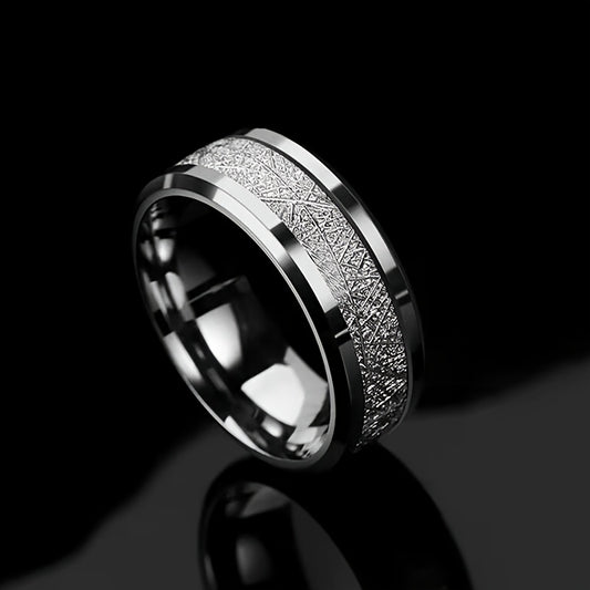 Men's Rime Pattern Titanium Steel Ring