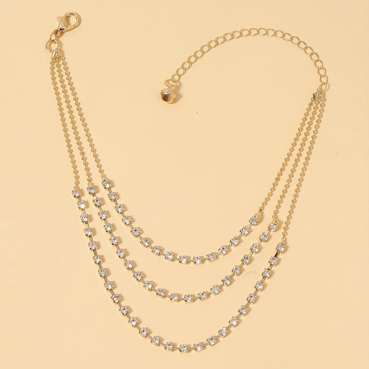 Three Layer Multilayer Chain Anklet For Women Bead Chain