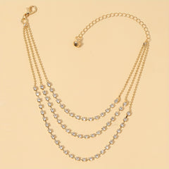 Three Layer Multilayer Chain Anklet For Women Bead Chain