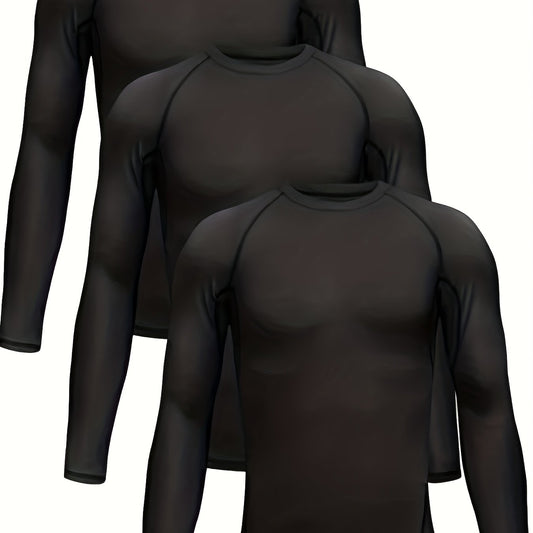 3-Pack Kids Long Sleeve Sports Tops for Boys and Girls