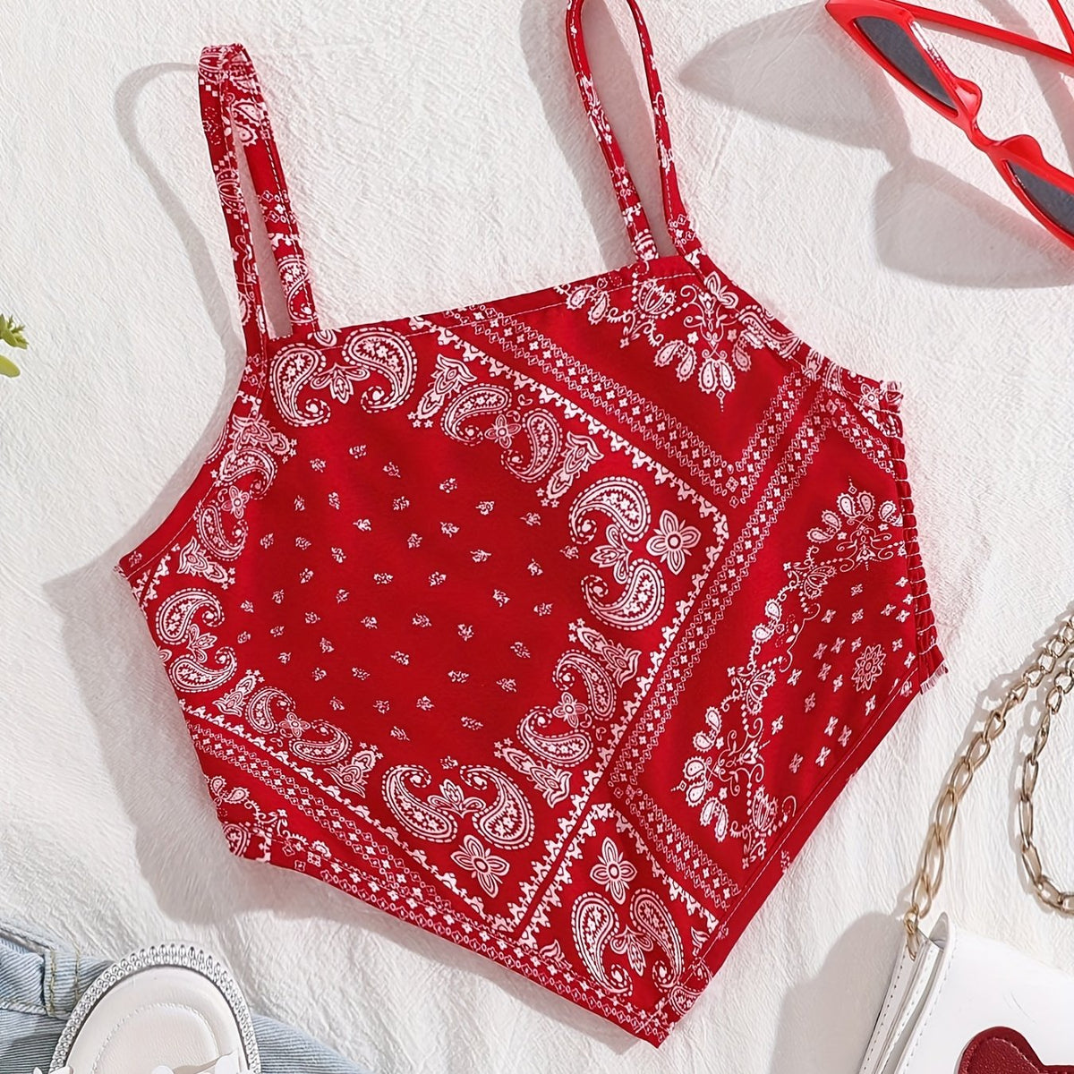 Kid's Paisley Camisole Spaghetti Straps Top
