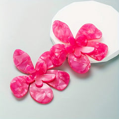 Exaggerated Flower Dangle Earrings Resin Jewelry Female Gift