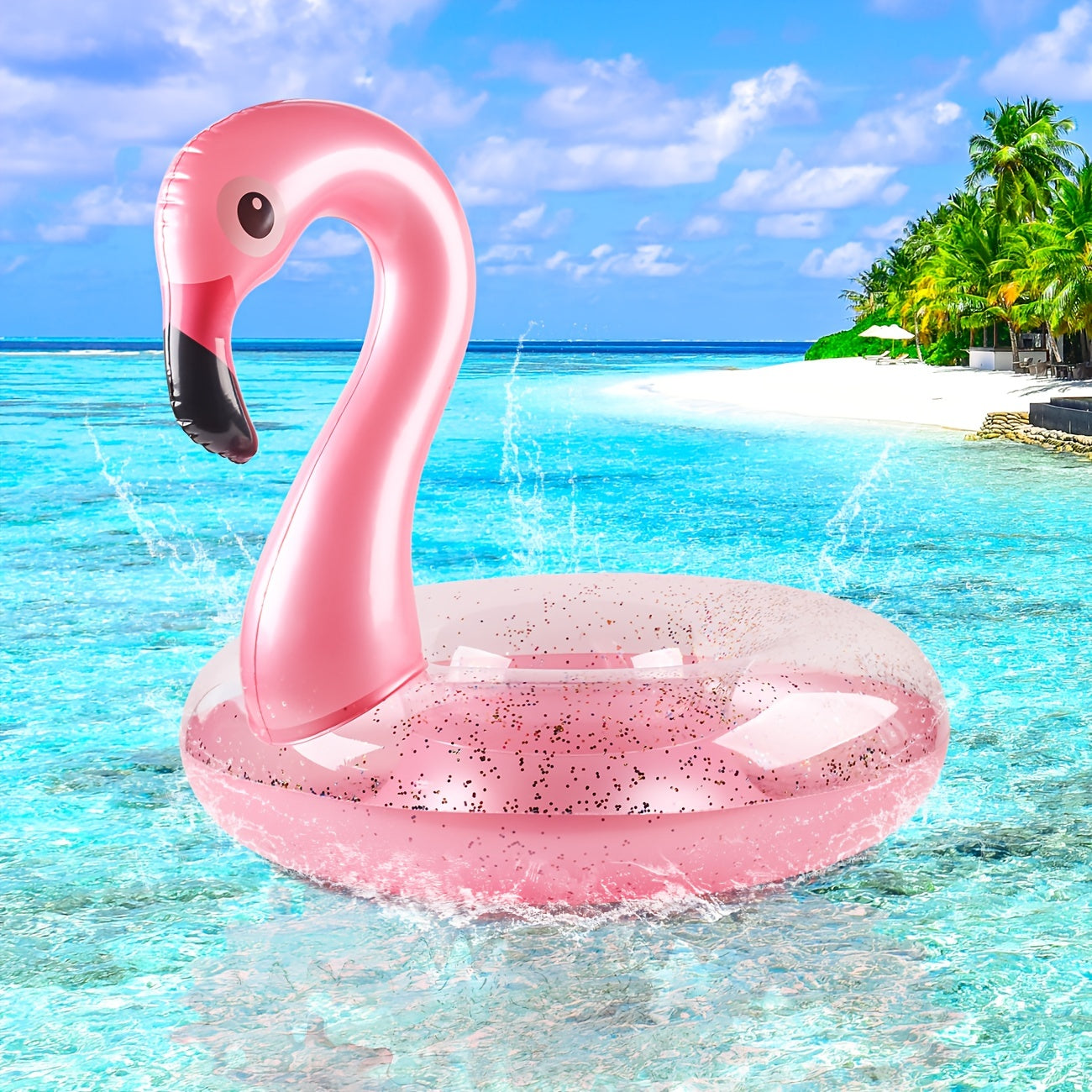 Children's Adult Flamingo Swimming Ring Red Seaside Pool
