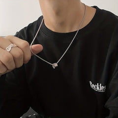 Silver Titanium Steel Hip Hop Necklace Pendant Chain for Men