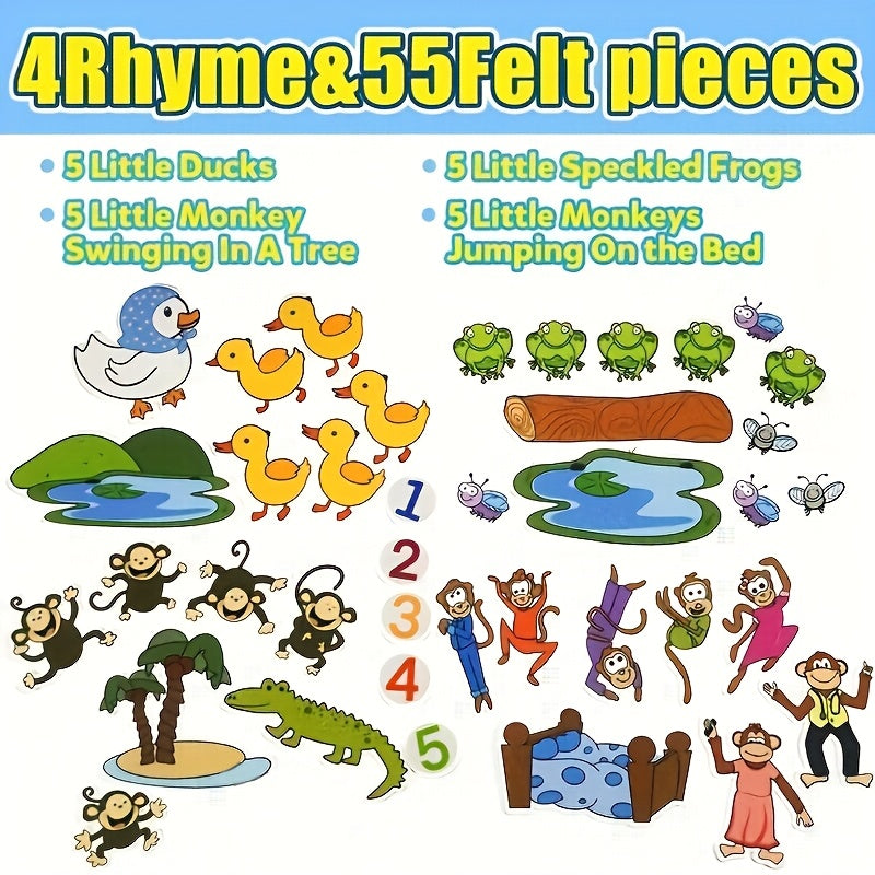 MAYAPHILOS Youngsters Felt Story Board Preschool Flannel Board Stories Activity