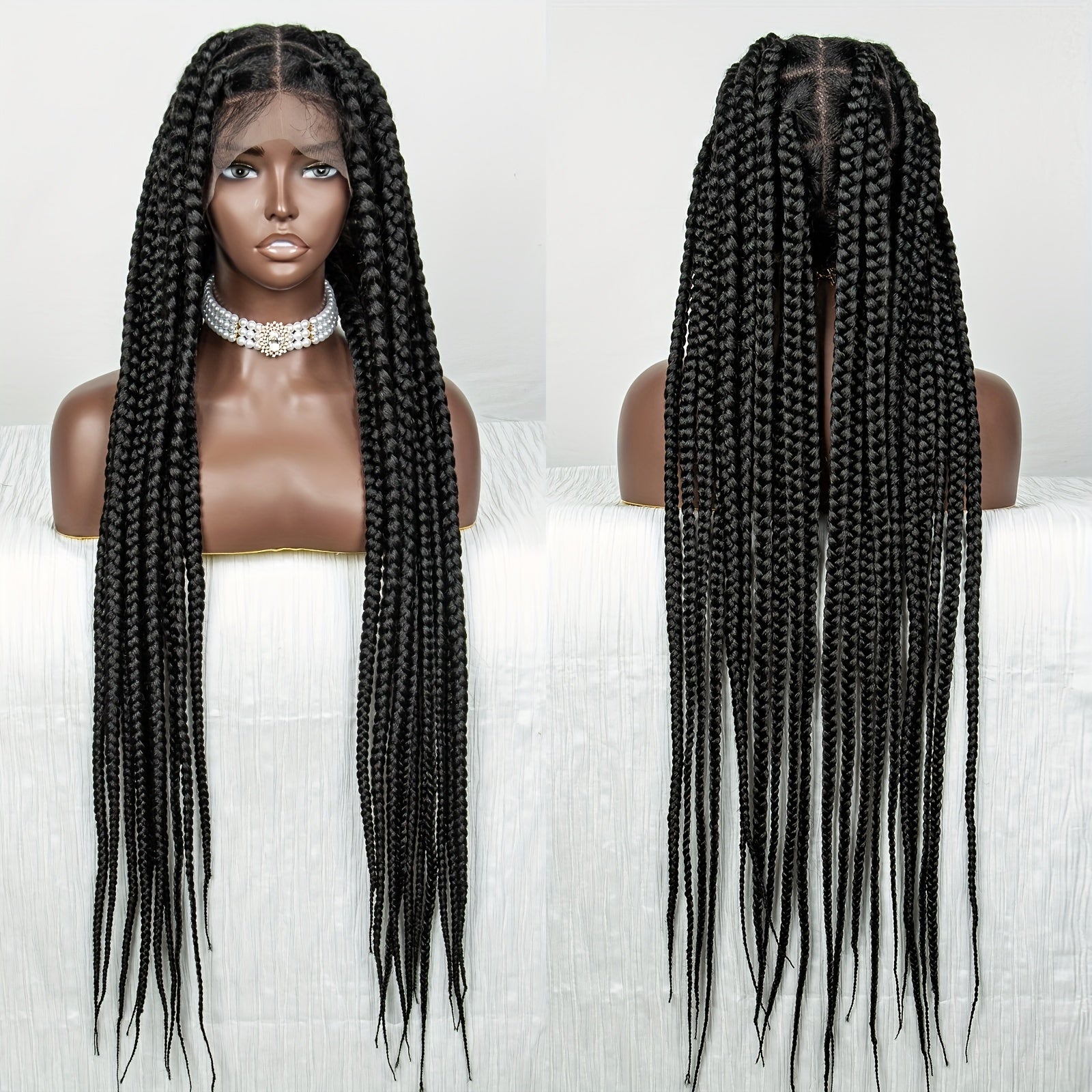 Full Lace Synthetic African Braid Wig Big Strands Beginner Friendly