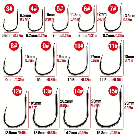 100pcs Durable Fishing Hooks for Jigging and Carp Fishing