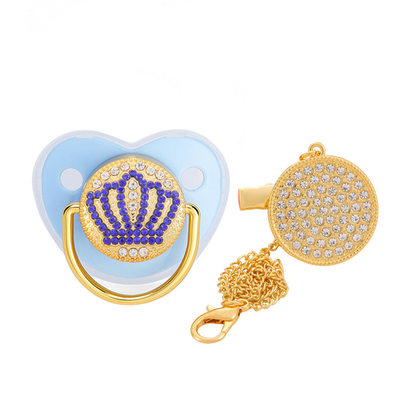 Crown Shape Baby Pacifier Bling Silicone Chain