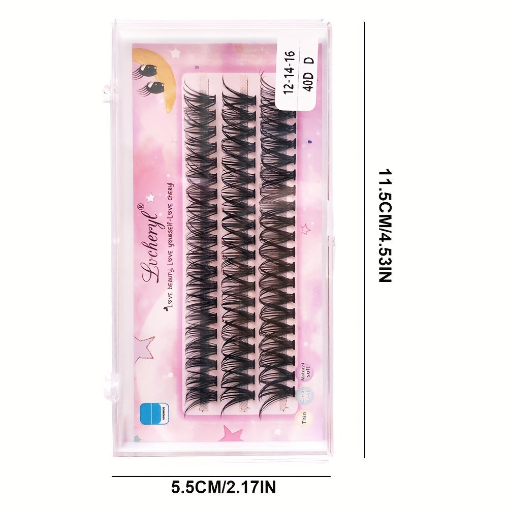 60 Clusters 40D 3 Rows Eyelashes Extention Natural Soft Faux Mink Lashes