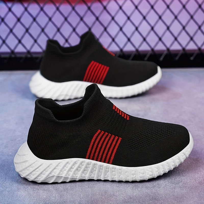 Boys' Striped Non Slip Walking Shoes Lightweight Soft Sole Socks for Outdoor