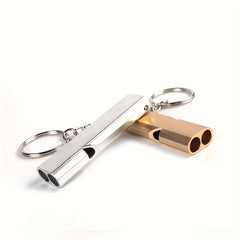 2PCS Aluminum Alloy Survival Whistle for Outdoor Camping Emergency
