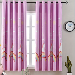 Rainbow Horse Curtain for Kids Rooms, Grommet Top Curtain, Home Decor
