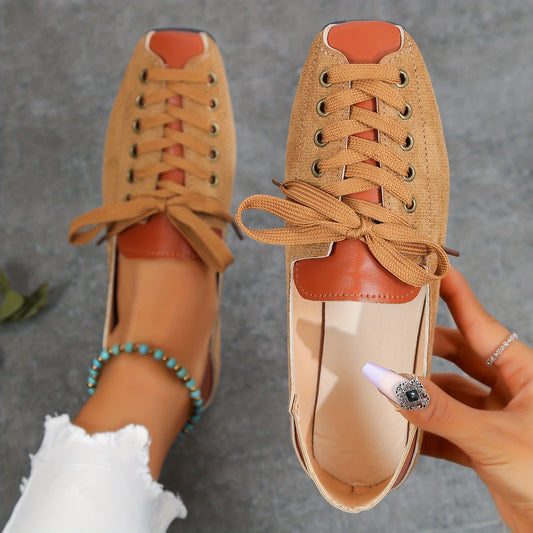 Women's Lightweight Lace Up Closed Toe Flat Shoes