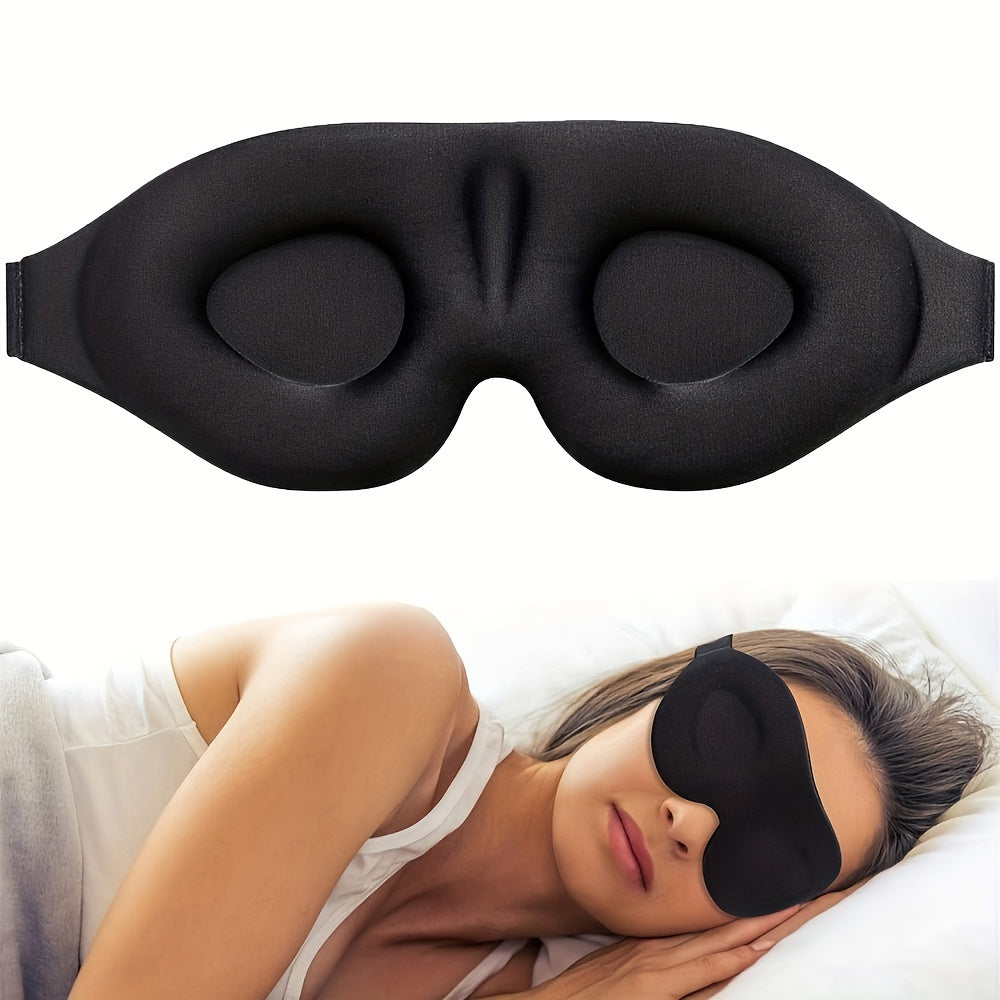 3D Contoured Sleeping Eye Mask Blackout Blindfold Travel Nap Yoga Meditation