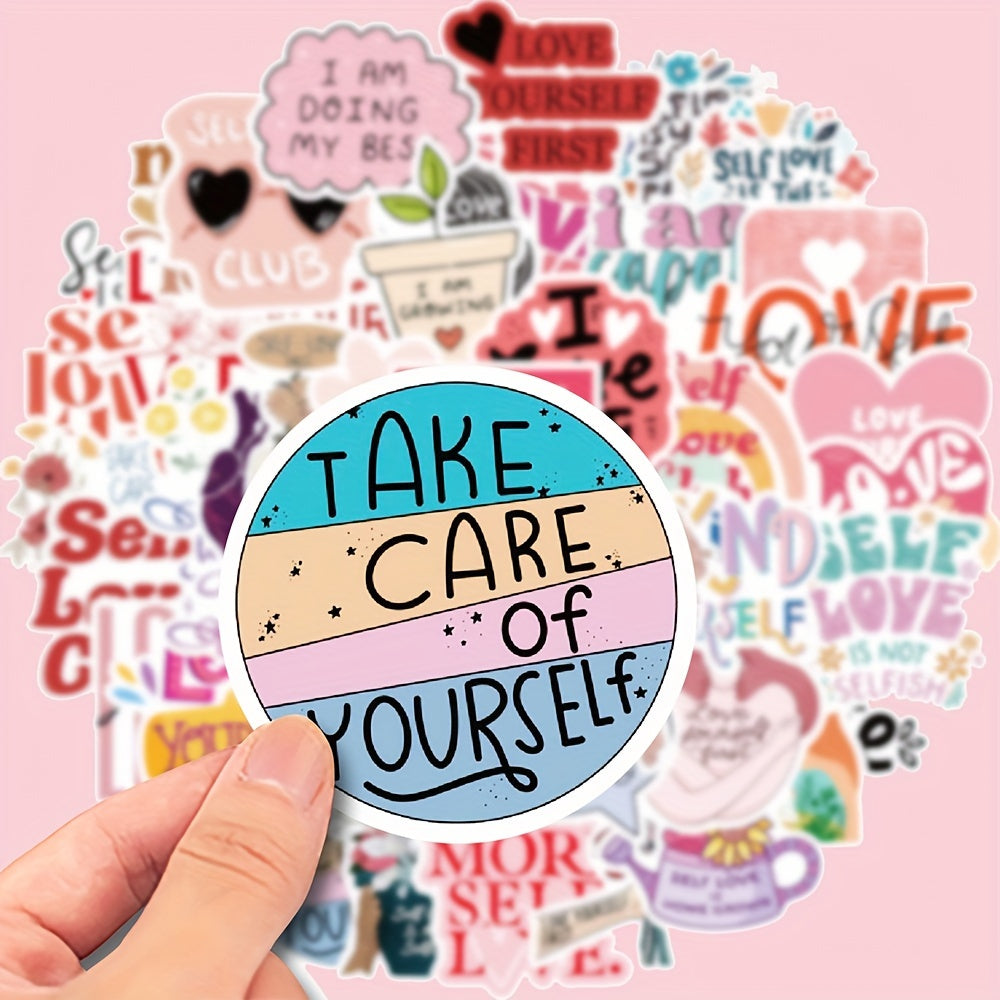 50pcs Self Love Stickers Waterproof Graffiti Stickers