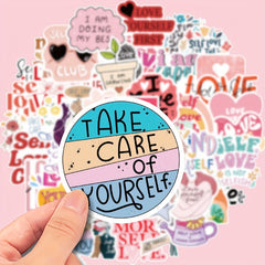 50pcs Self Love Stickers Waterproof Graffiti Stickers