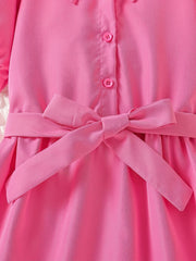 Girl's Retro Collar Floral Tunic Dress Party Kids Gift