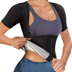 Sauna Body Shaper Sweat Sleeves Waist Trainer Top Women's Activewear