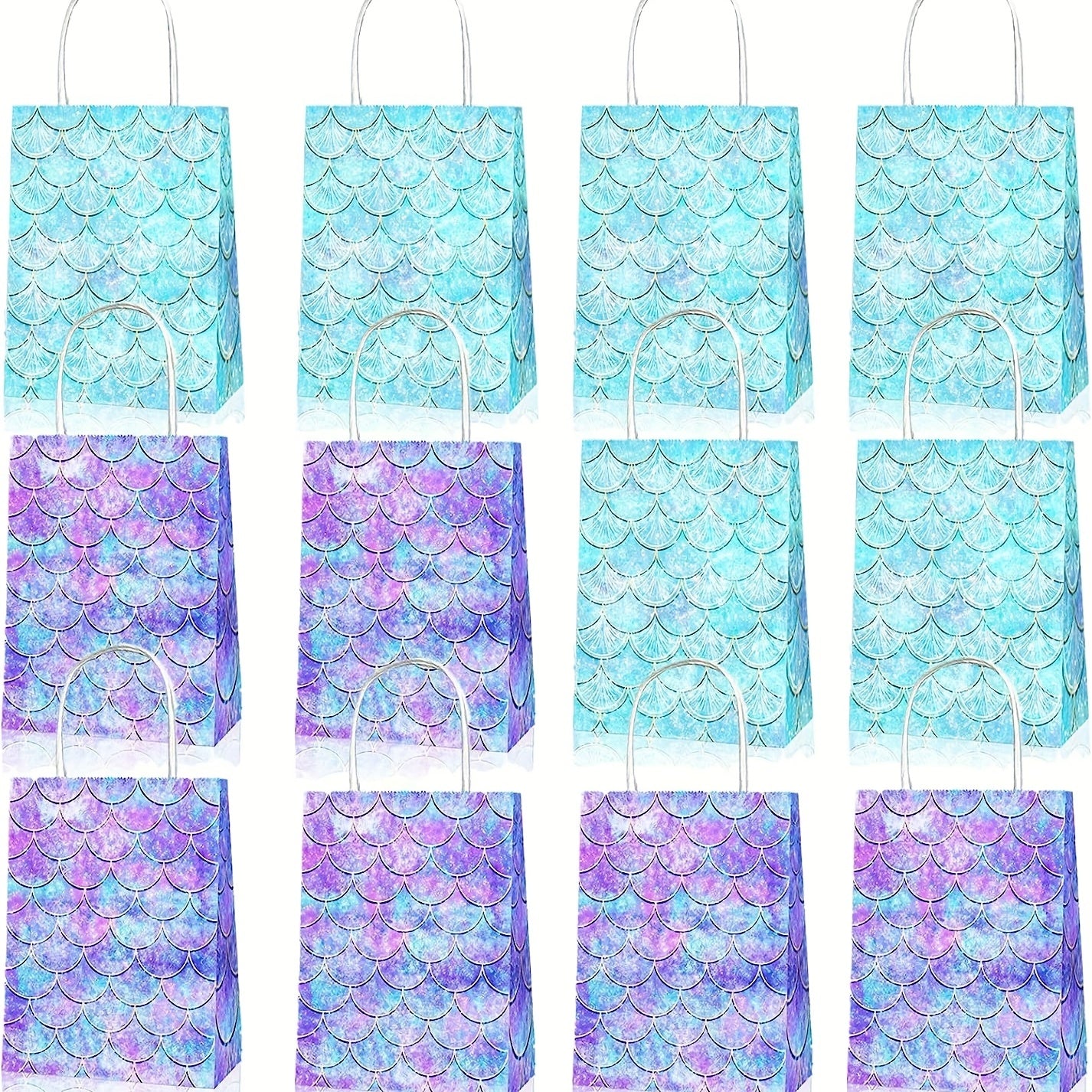 12pcs Mermaid Party Favor Bags Goodie Bags For Mermaid Candy Treat Bags