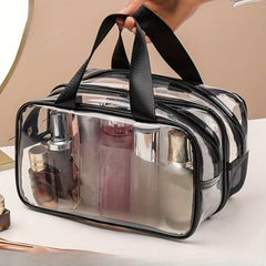 Double Layer Toiletry Bag Waterproof Travel Storage Bag PVC Makeup Bag