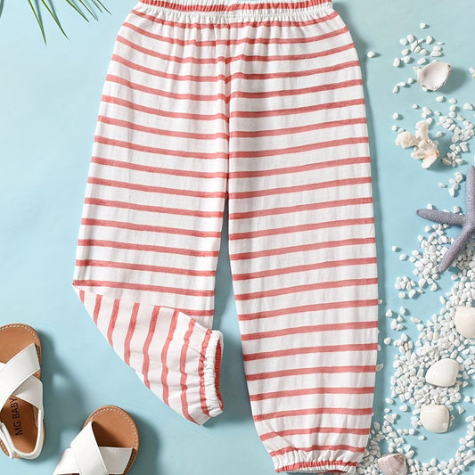 Striped Graphic Jogger Pants for Toddler Girls
