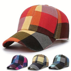 Unisex Plaid Flower Peaked Cap Baseball Cap Sun Hat