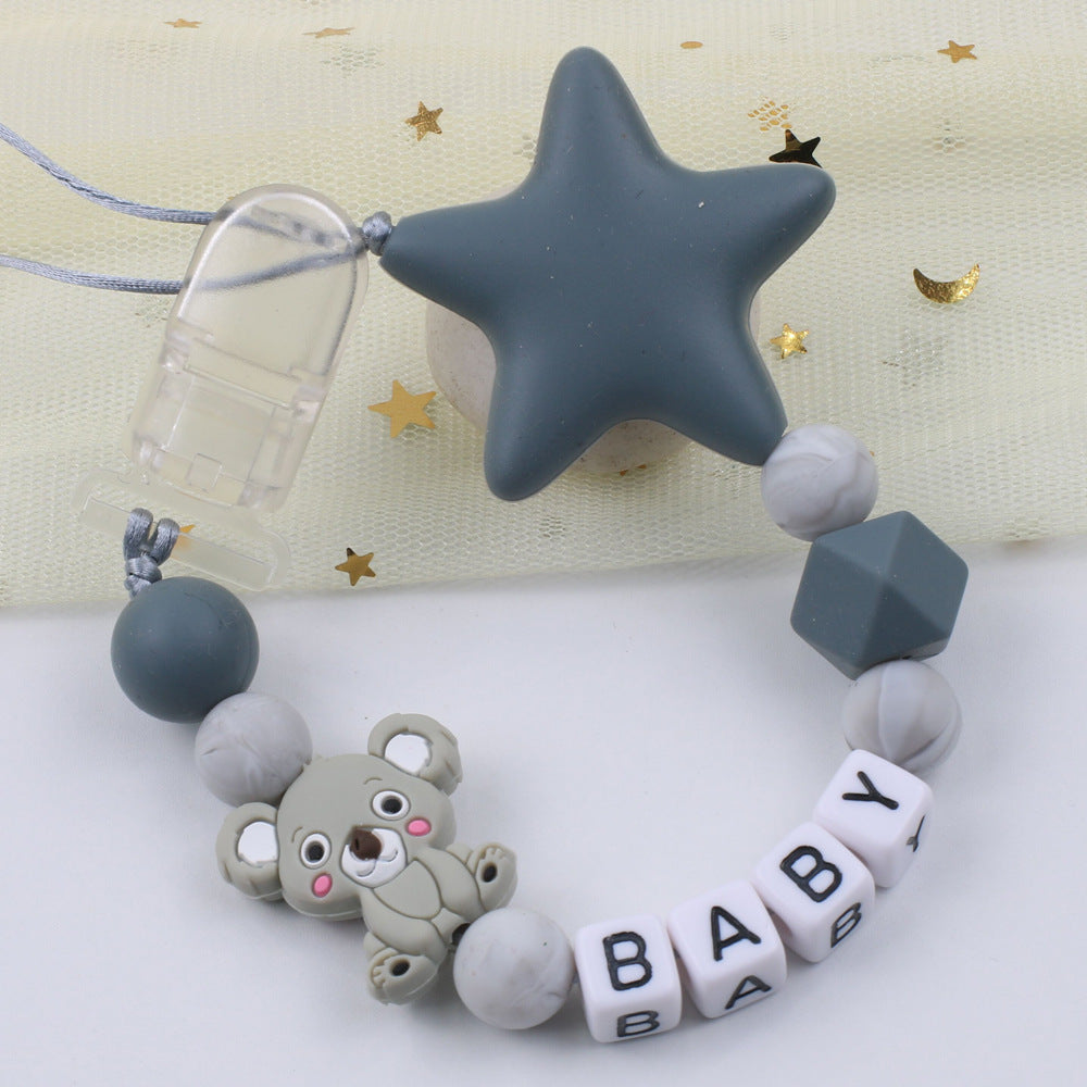 Silicone Pentagram Pacifier Chain Anti-drop Strap