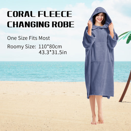 Mutao Surf Poncho Changing Robe Soft Unisex Hooded Bathrobe for Swimming