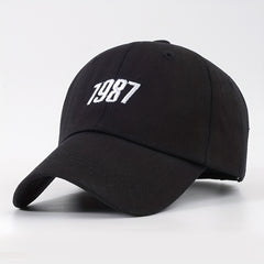 1987 Embroidered Baseball Cap Unisex Dad Hat Adjustable Couple Sun Hat