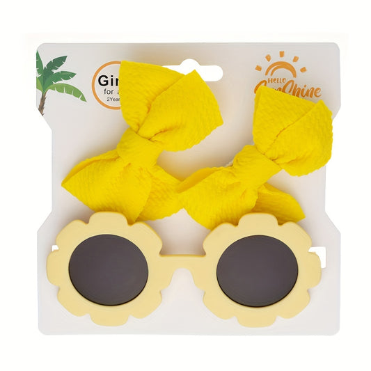 Flower Frame Sunglasses Hair Clips Set
